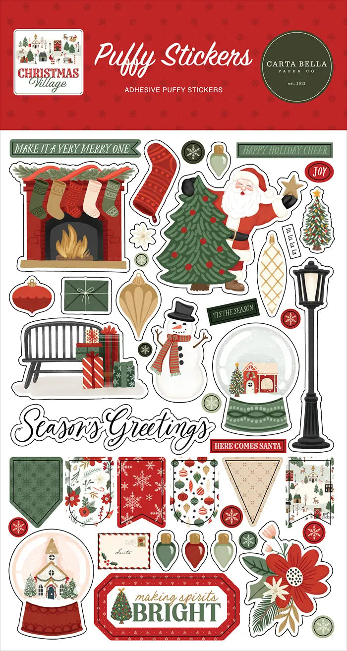 Christmas Village Puffy Stickers - Carta Bella