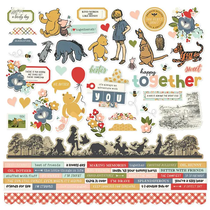 Classic Pooh Cardstock Stickers - Say Cheese - Simple Stories