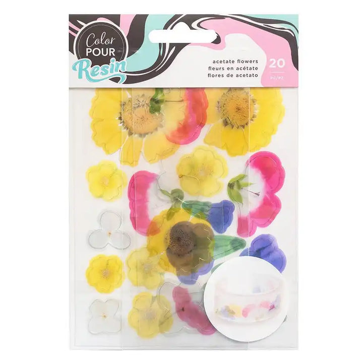 Color Pour Resin Acetate Flowers-American Crafts