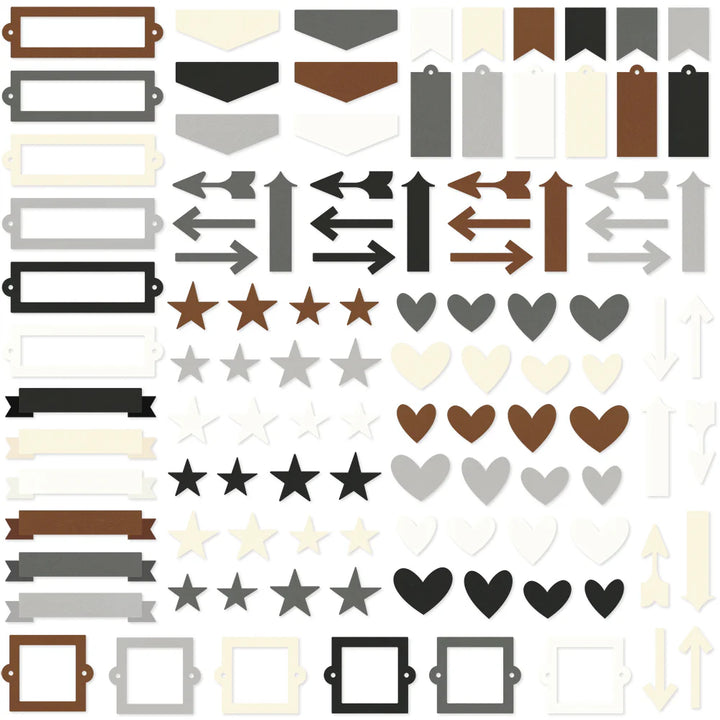 Color Vibe Chipboard Bits & Pieces  Basics-Simple Stories