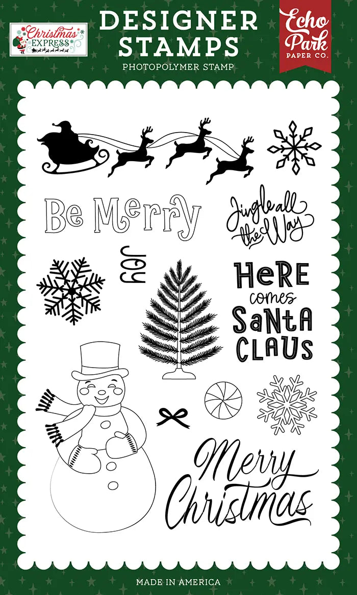 Here Comes Santa Claus Stamp Set - Christmas Express - Echo Park