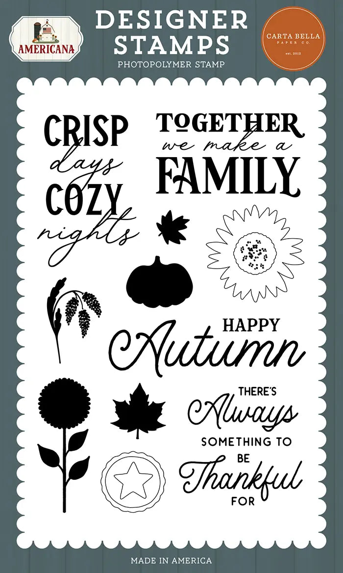 Crisp Days Stamp Set - Americana - Carta Bella