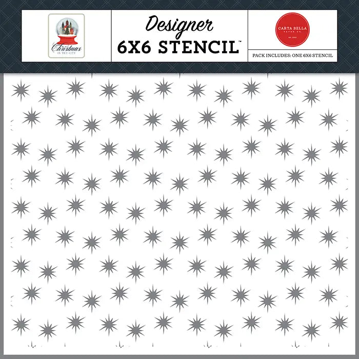 Dear Santa Stars Stencil - Christmas In The City - Carta Bella
