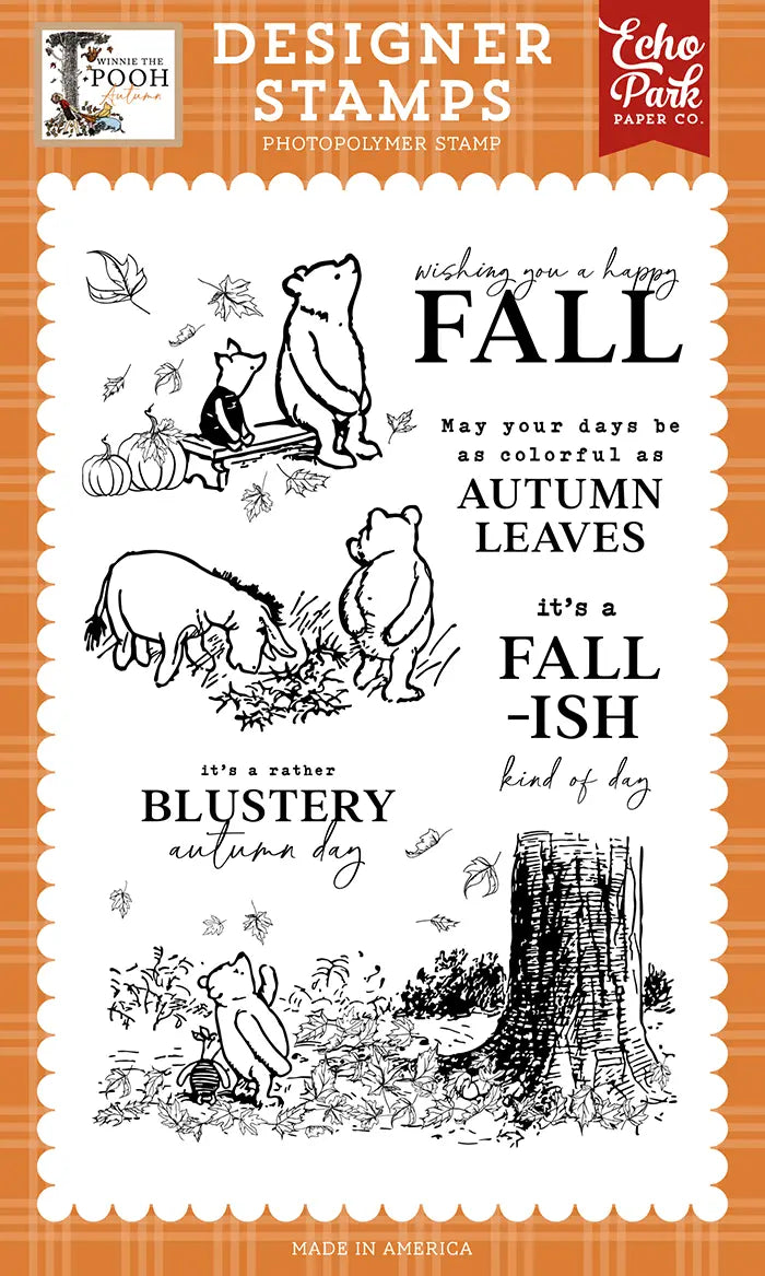 Fall-ish Kind Of Day Stamp Set - Winnie The Pooh Autumn - Echo Park
