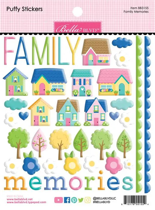 Family Memories Puffy Stickers - Love Grows Here - Bella Blvd