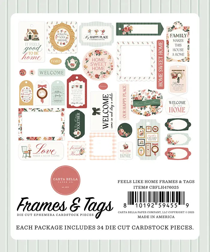 Feels Like Home Frames & Tags - Carta Bella