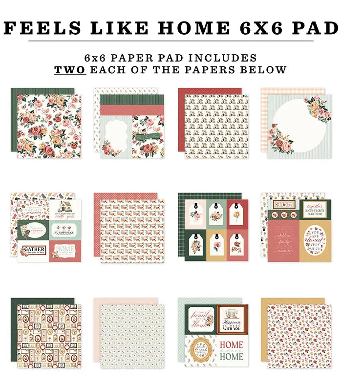 Feels Like Home Paper Pad, 6" x 6" - Carta Bella