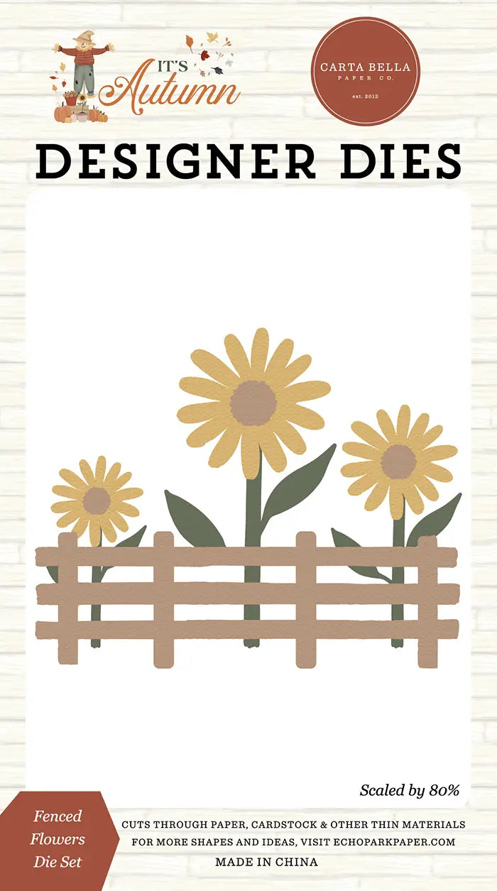 Fenced Flowers Die Set - It's Autumn - Carta Bella