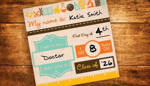 Customizable First Day Photo Prop SVG Image File Download