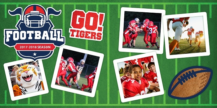 Football Season Scrapbook Layout SVG Image File Download