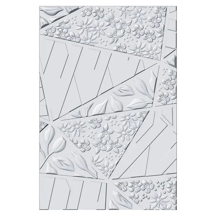 Fragmented Floral 3-D Textured Impressions Embossing Folder by Stacey Park - Sizzix