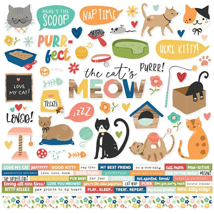 Fur Baby Cat Cardstock Stickers - Simple Stories