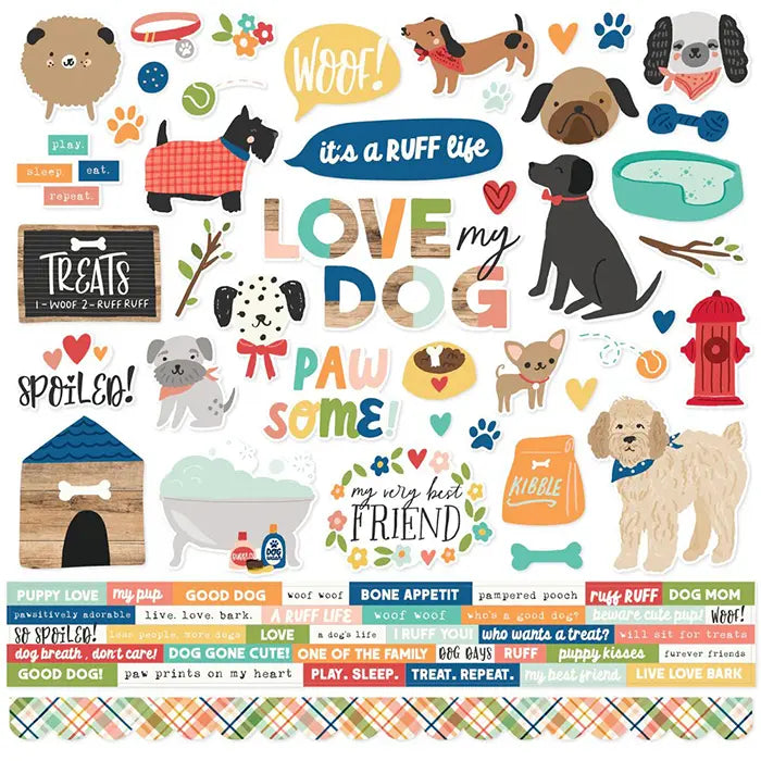 Fur Baby Dog Cardstock Stickers - Simple Stories