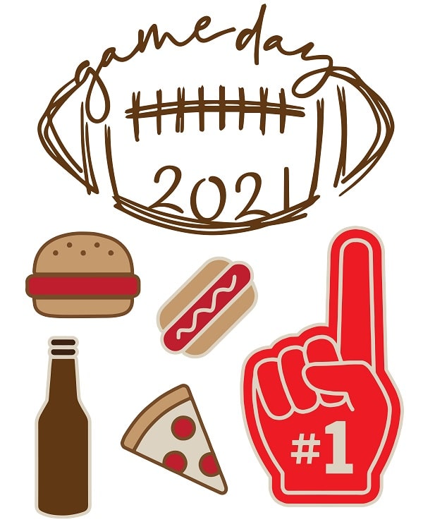Gameday Super Bowl Icons SVG Image File Download