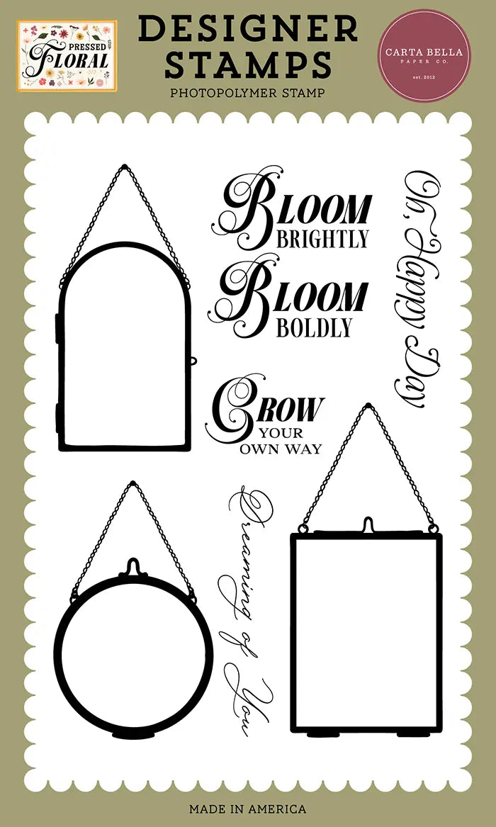 Hanging Frames And Phrases Stamp Set - Pressed Floral - Carta Bella
