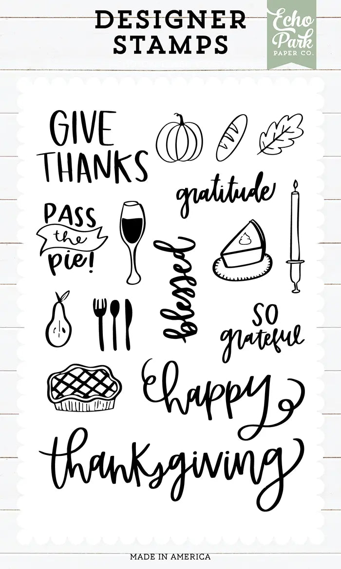 Happy Thanksgiving Stamp Set - Designer Series - Echo Park