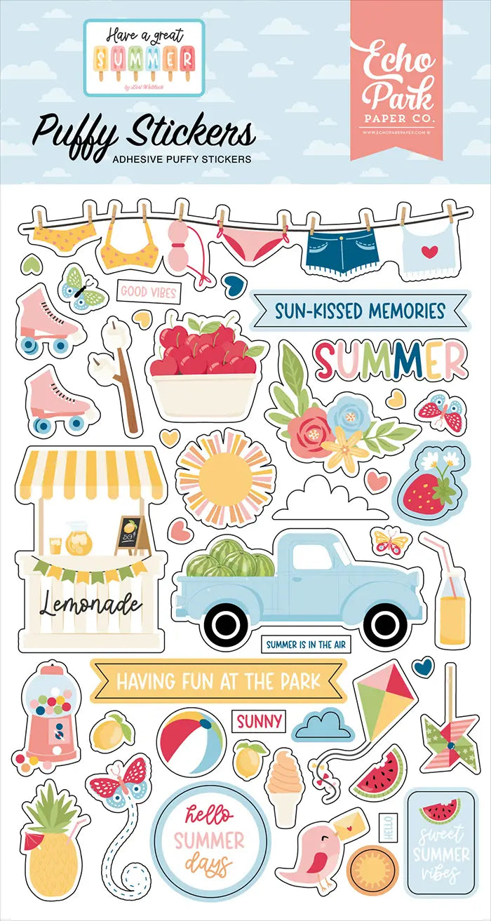 Have A Great Summer Puffy Stickers - Echo Park