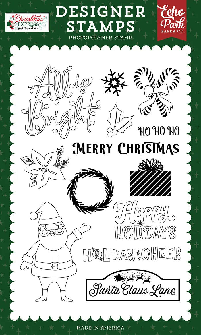 Hello Santa Claus Stamp Set - Christmas Express - Echo Park