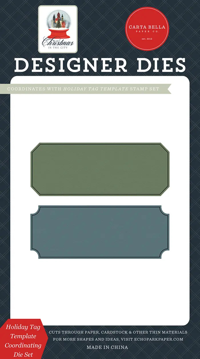 Holiday Tag Template Coordinating Die Set - Christmas In The City - Carta Bella