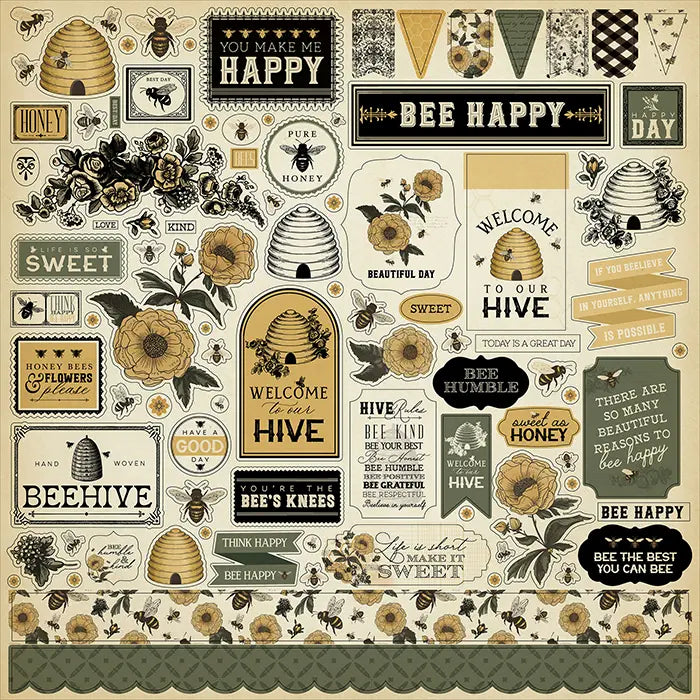 Honey Bee Element Stickers - Carta Bella