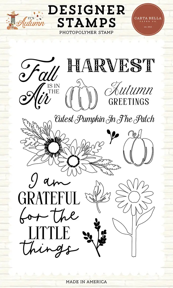 I Am Grateful Stamp Set - It's Autumn - Carta Bella
