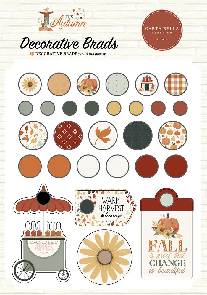 It's Autumn Decorative Brads - Carta Bella