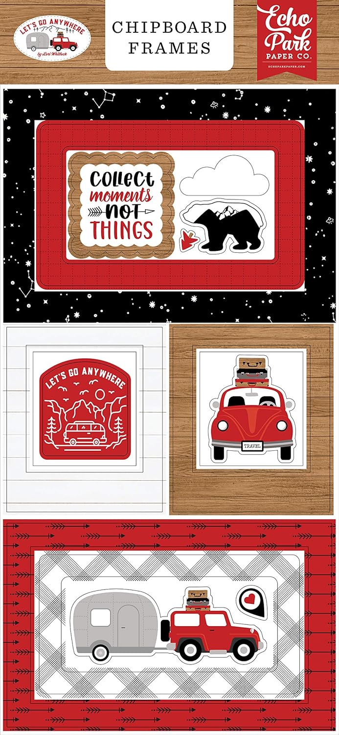 Let's Go Anywhere Chipboard Frames - Echo Park