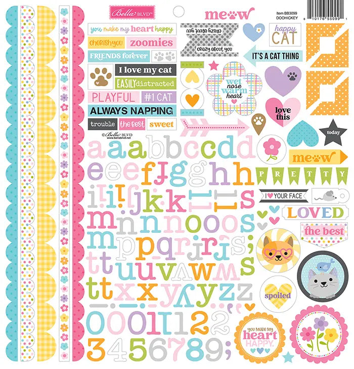 Meow Doohickey Cardstock Stickers - Bella Blvd