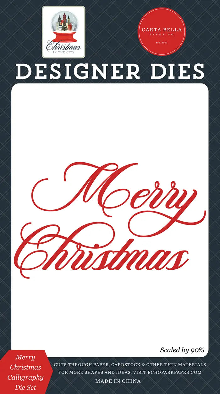 Merry Christmas Calligraphy Die Set - Christmas In The City - Carta Bella