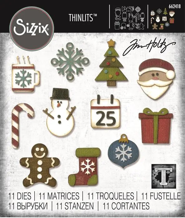 Mini Christmas Things Thinlits Die Set 11PK - Back from the Vault - Tim Holtz - Sizzix
