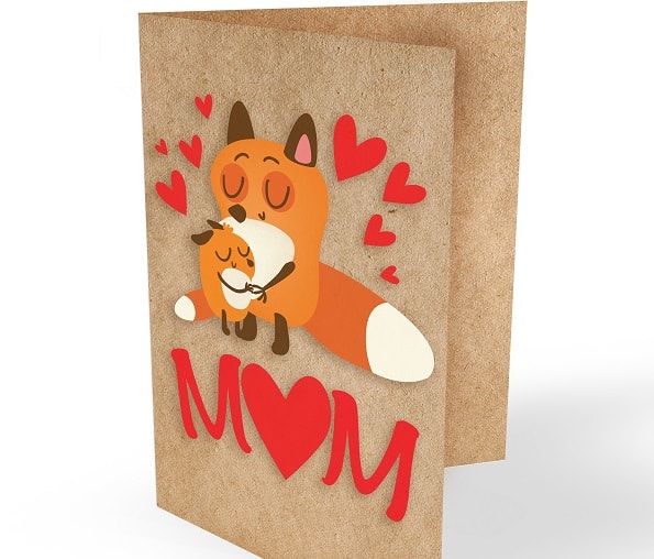 Fox Love: Adorable Mother's Day Card SVG Image File Download