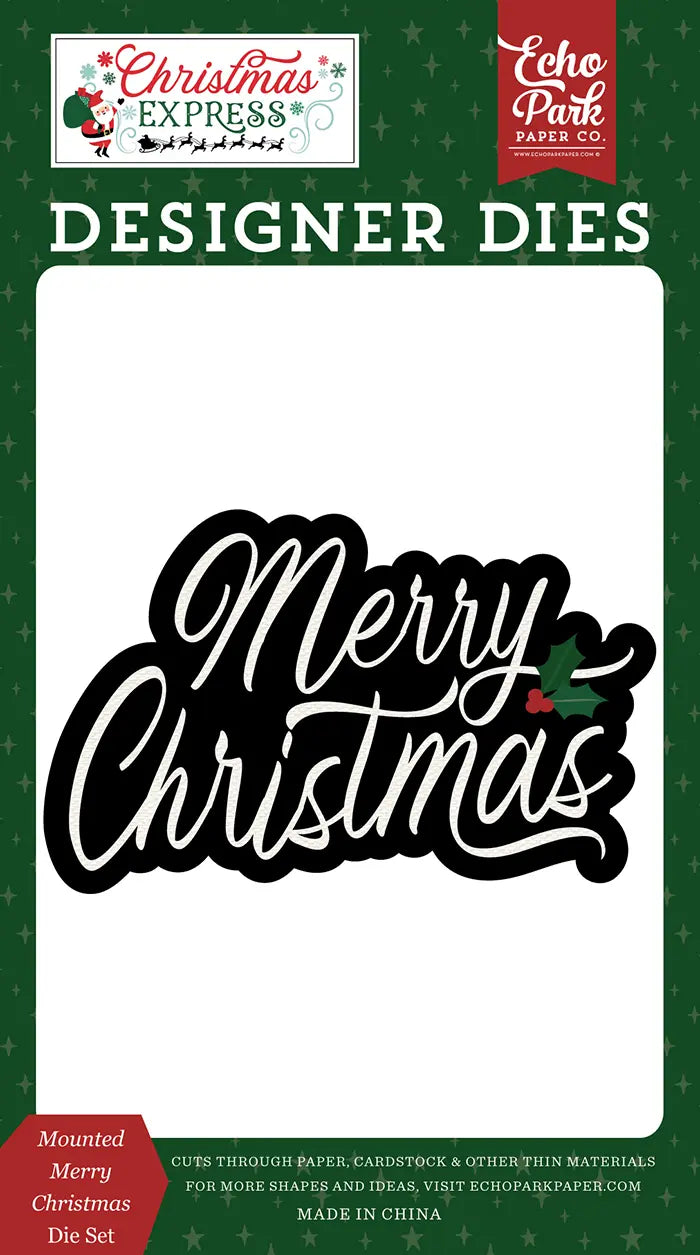Mounted Merry Christmas Die Set - Christmas Express - Echo Park