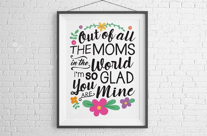 Out of All the Moms SVG Image File Download