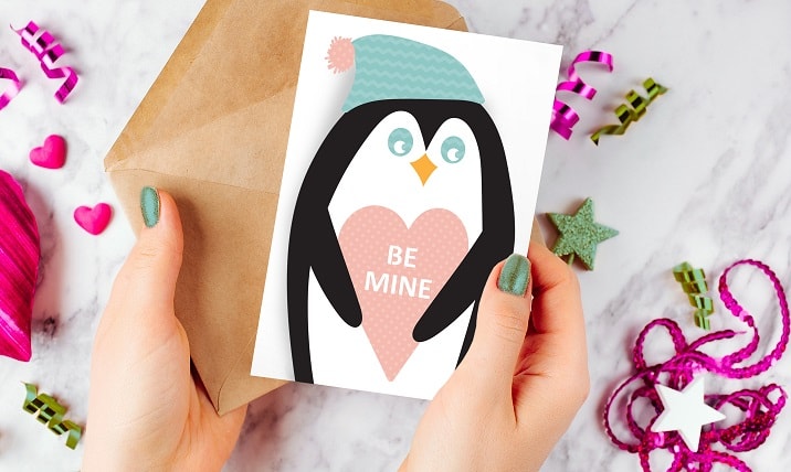 Penguin Be Mine SVG Image File Download