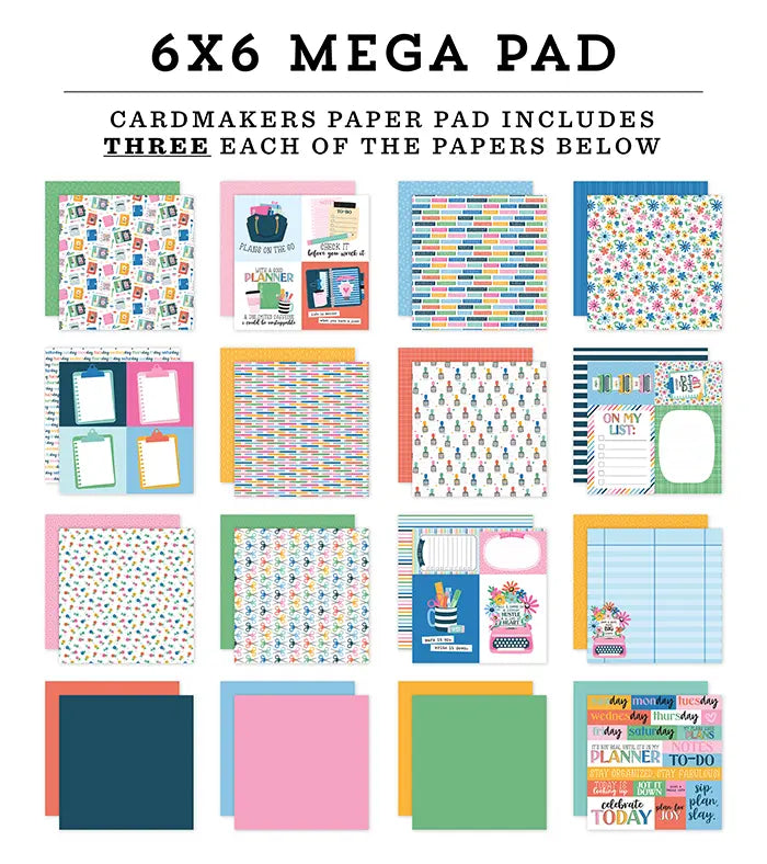 Plan On It Cardmakers Mega Cardstock Pad, 6" x 6" - Echo Park