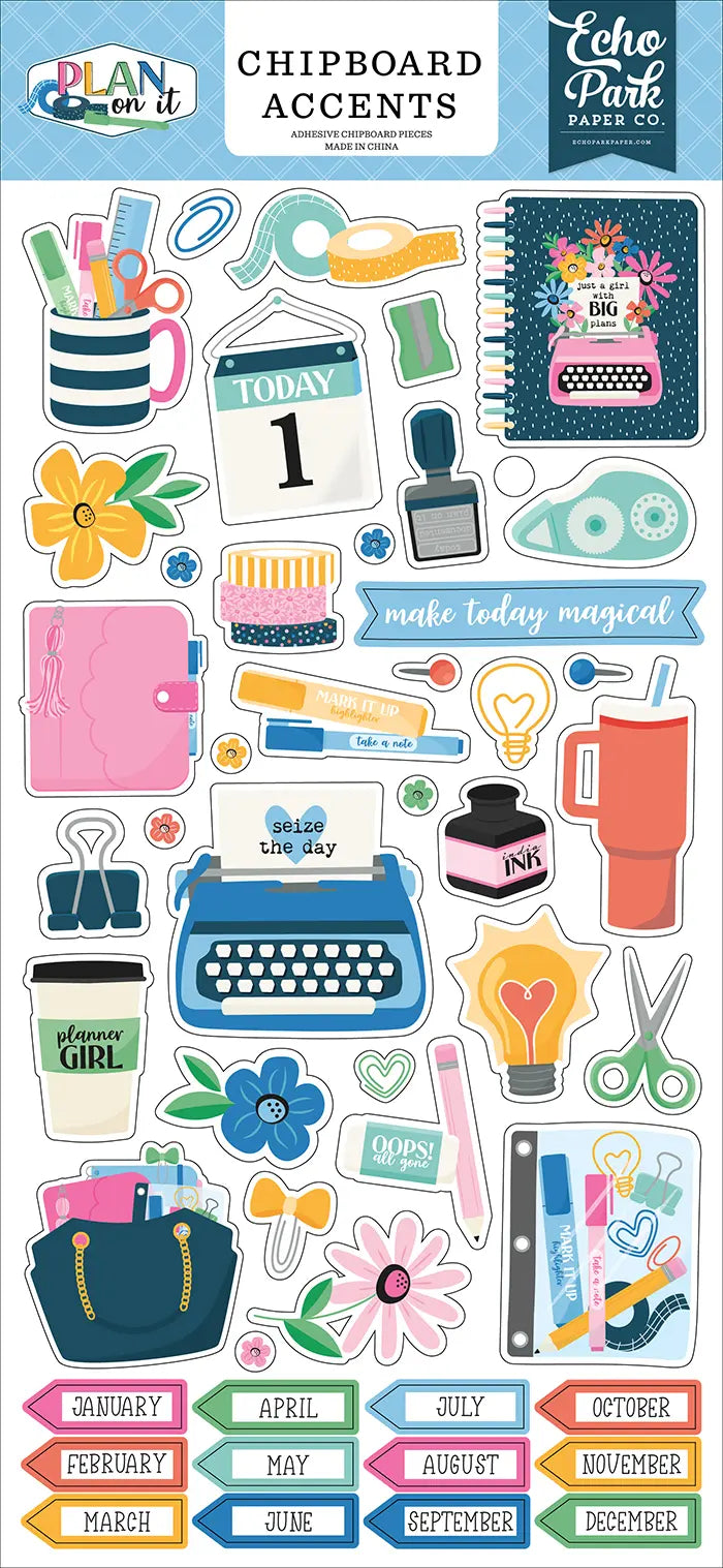 Plan On It Chipboard Accents - Echo Park