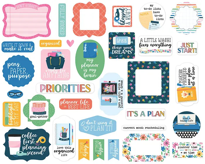 Plan On It Ephemera Die Cuts - Echo Park