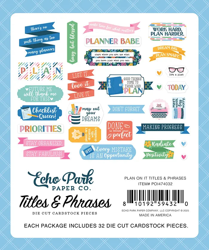 Plan On It Titles & Phrases - Echo Park