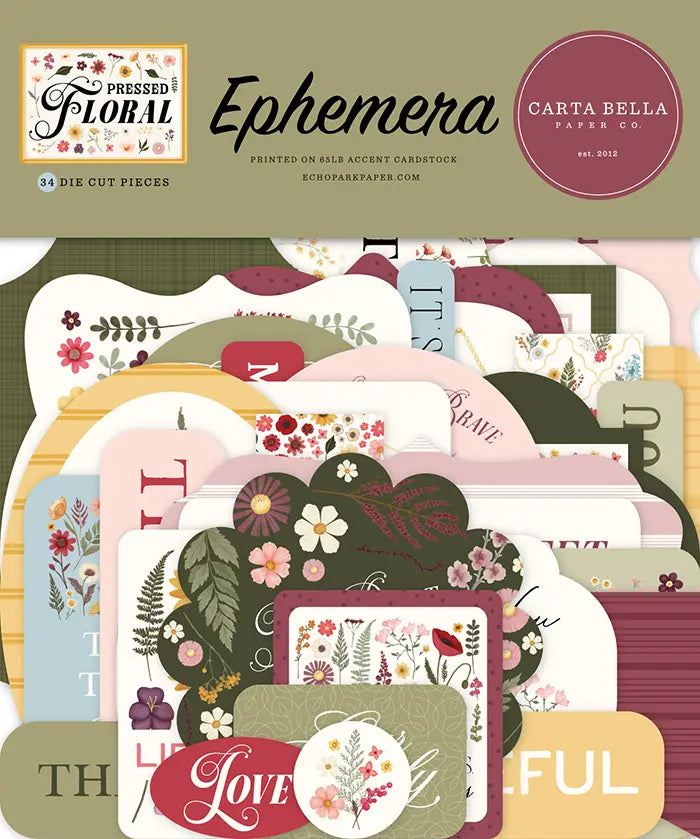 Pressed Floral Ephemera Die Cuts - Carta Bella