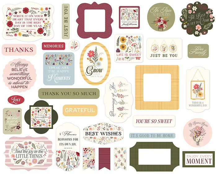 Pressed Floral Ephemera Die Cuts - Carta Bella