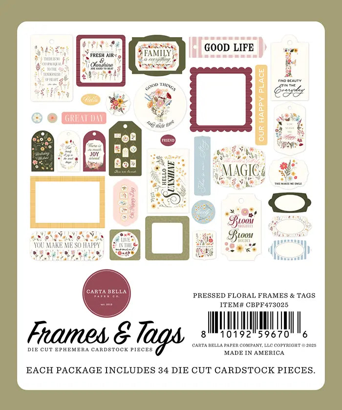 Pressed Floral Frames & Tags - Carta Bella