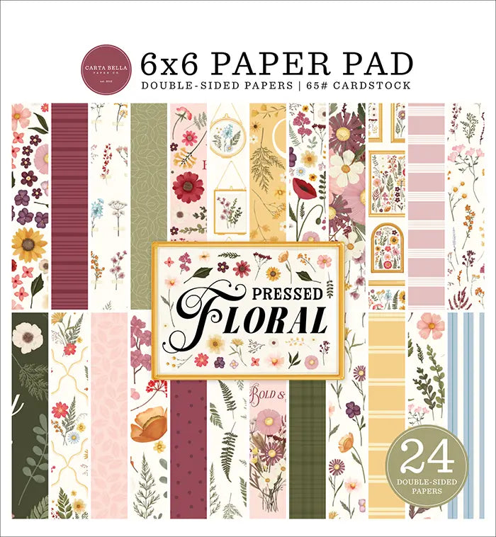 Pressed Floral Paper Pad, 6" x 6" - Carta Bella