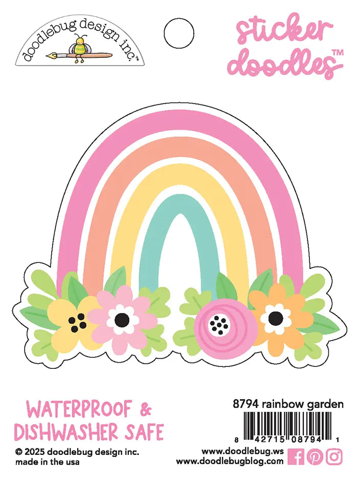 Rainbow Garden Sticker Doodles - Butterfly Kisses - Doodlebug