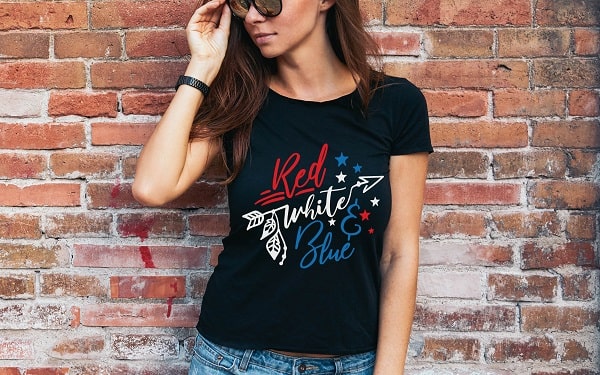 Red, White, & Blue 4th of July T-Shirt SVG Image File Download