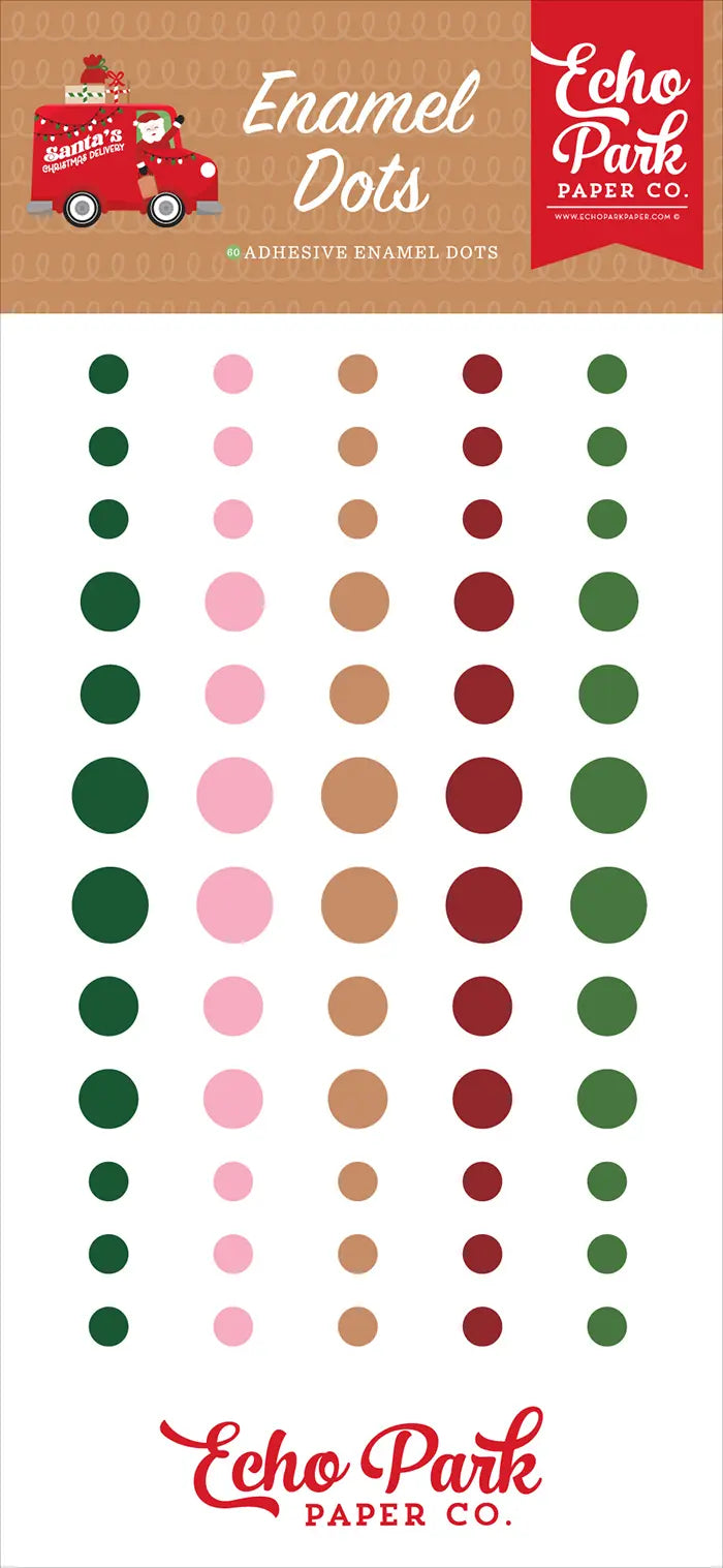 Santa's Christmas Delivery Enamel Dot Stickers - Echo Park