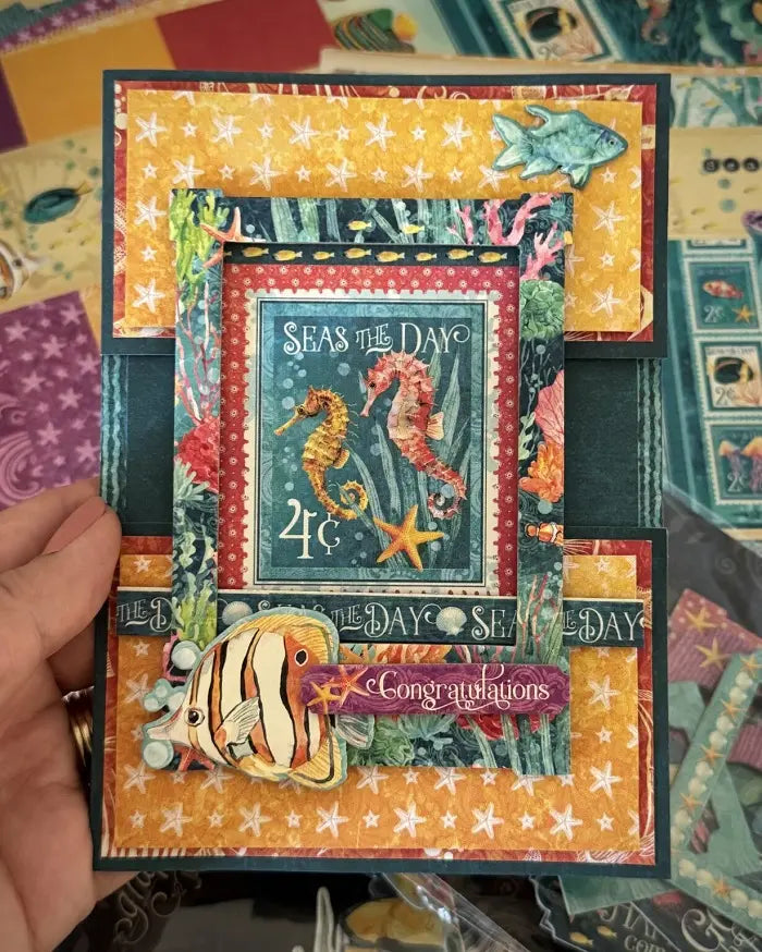 Seas the Day Chipboard Pieces Tags & Frames - Graphic 45