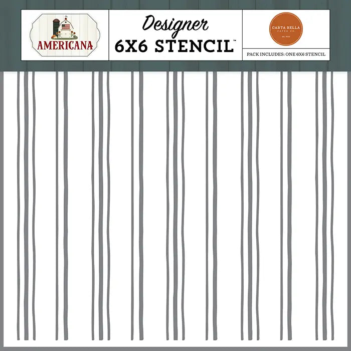 Seasonal Stripes Stencil - Americana - Carta Bella
