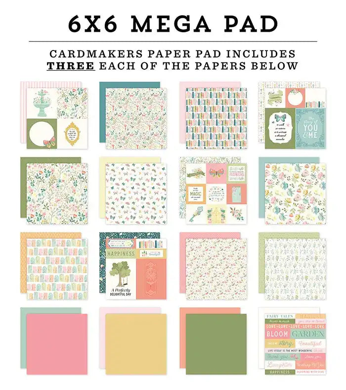 Secret Garden Cardmakers 6" x 6" Mega Pad - Carta Bella