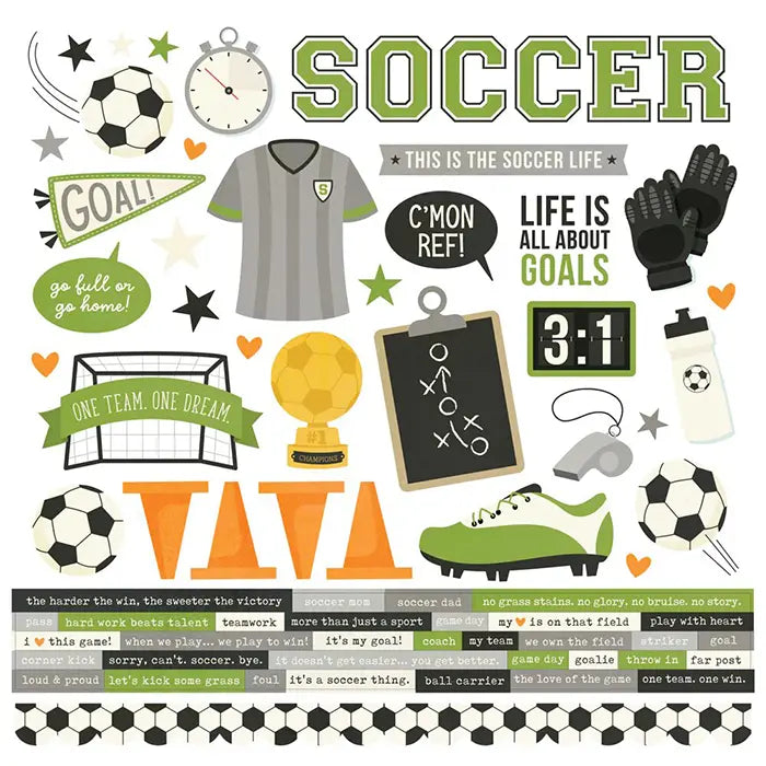 Soccer Cardstock Stickers - Simple Stories