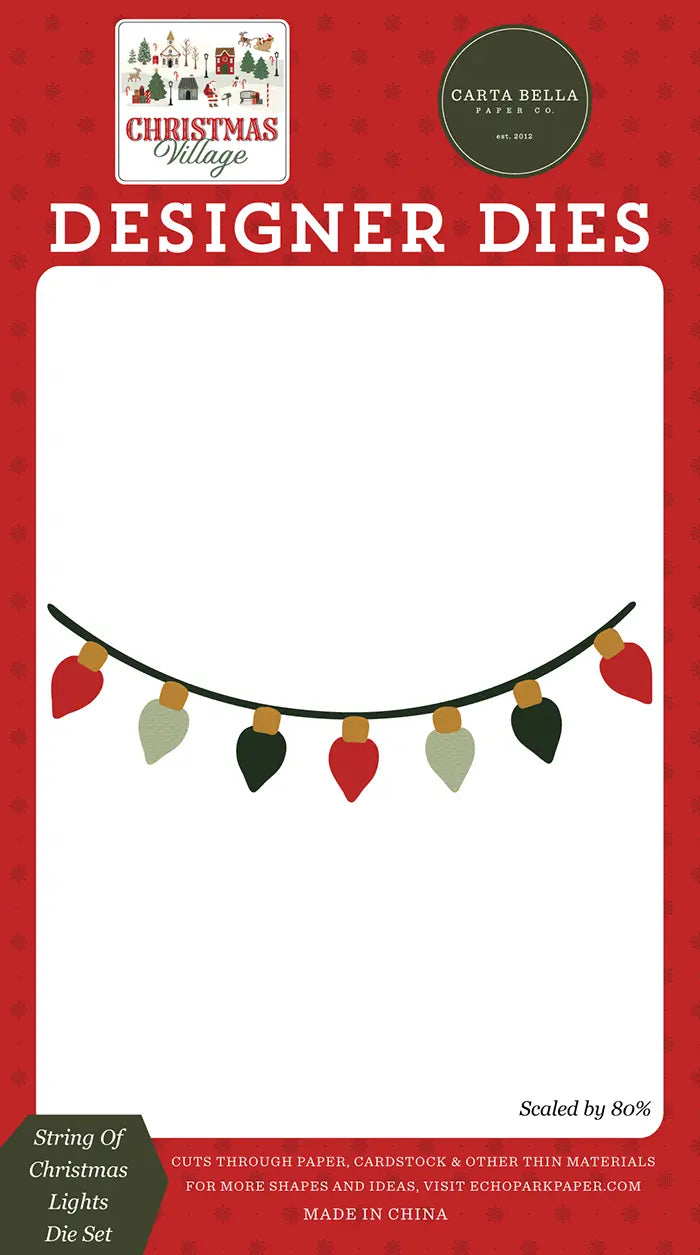 String Of Christmas Lights Die Set - Christmas Village - Carta Bella